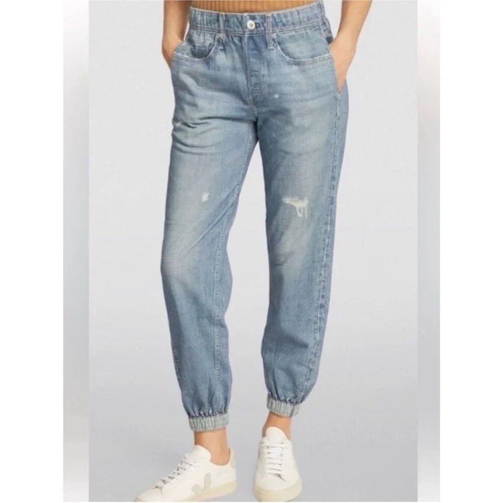 Rag & Bone Miramar Viral Sweatpant Jogger Jeans in Light Wash Blue Size Small